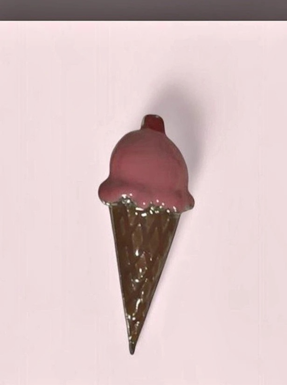 Brooch Ice Cream Cone Pink & Brown